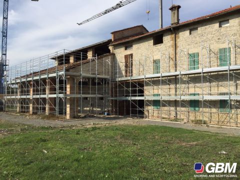 RENOVATION OF OLD BUILDING WITH SCAFFOLDING