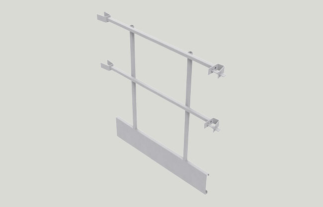 Pin scaffolding end guardrail